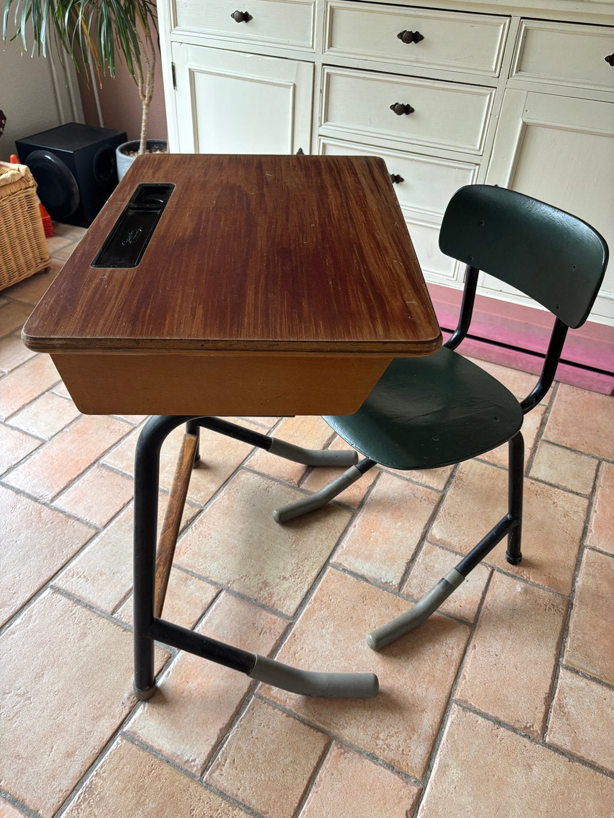 Lessenaar, bureau met stoel, kinderbureau, antiek, retro, Ophalen, Gebruikt