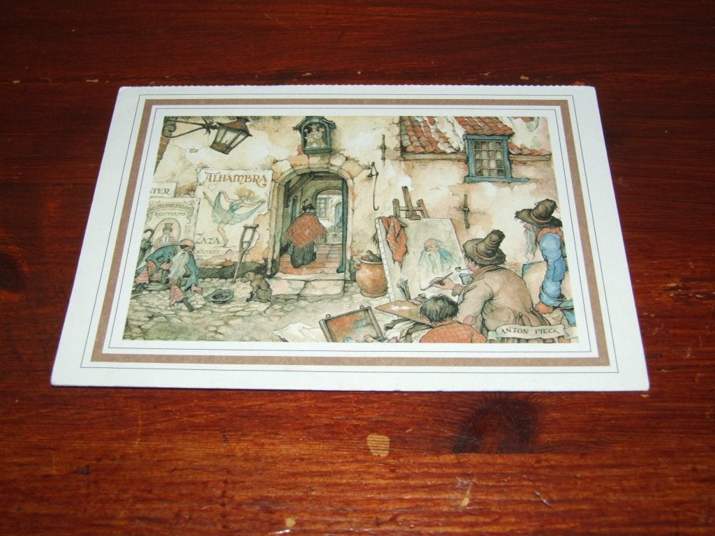 81- Anton Pieck kaart - Kunstenaars aan het werk, 1960 tot 1980, Gebruikt, Verzenden, Prent