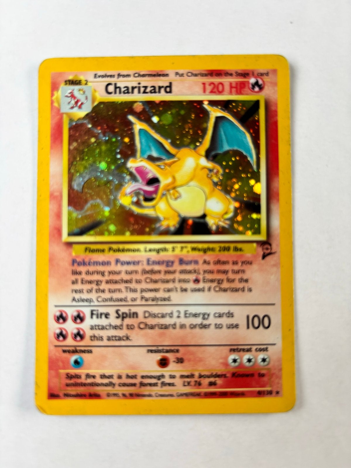 Pokémon kaart Charizard 120 HP - Holo Foil, Ophalen of Verzenden, Gebruikt, Losse kaart, Foil