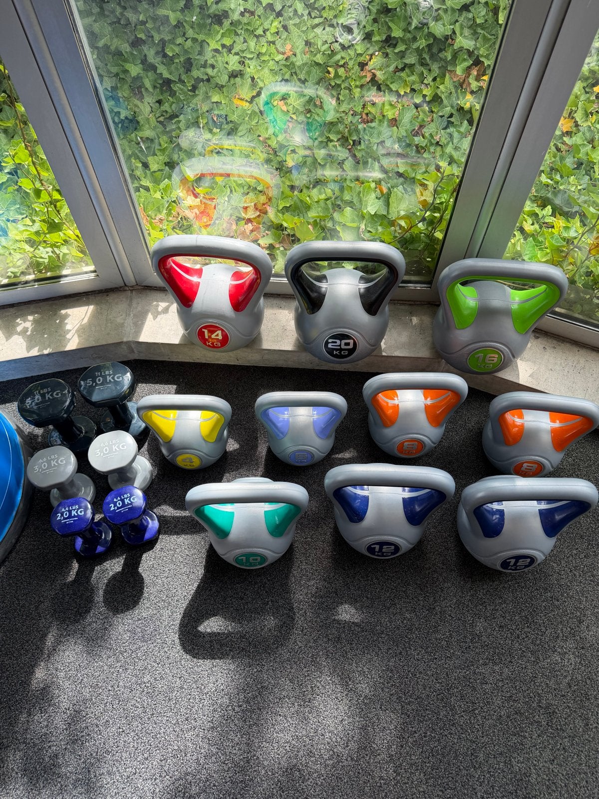 Diverse set kettlebells en dumbbells, Sport en Fitness, Fitnessmaterialen, Ophalen, Gebruikt, Armen, Kettlebell
