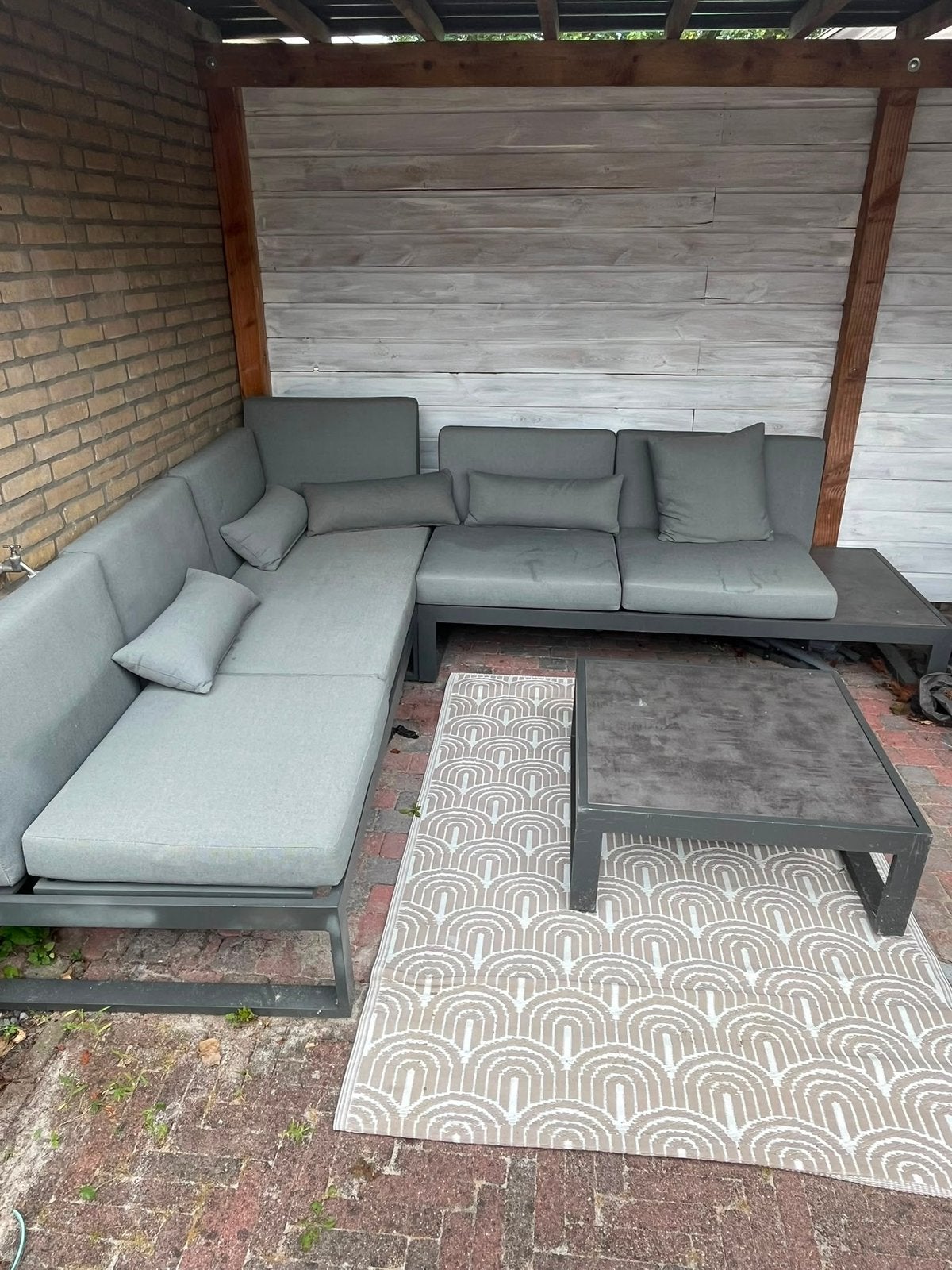 Loungeset Malaga, Tuin en Terras, Ophalen, Aluminium, Zo goed als nieuw, Loungeset