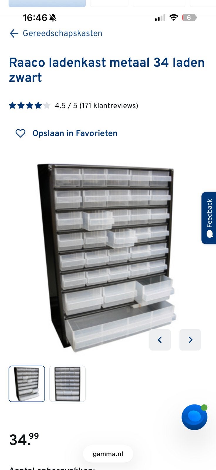 Raaco lade kastje 34 lades, Ophalen of Verzenden, Zo goed als nieuw
