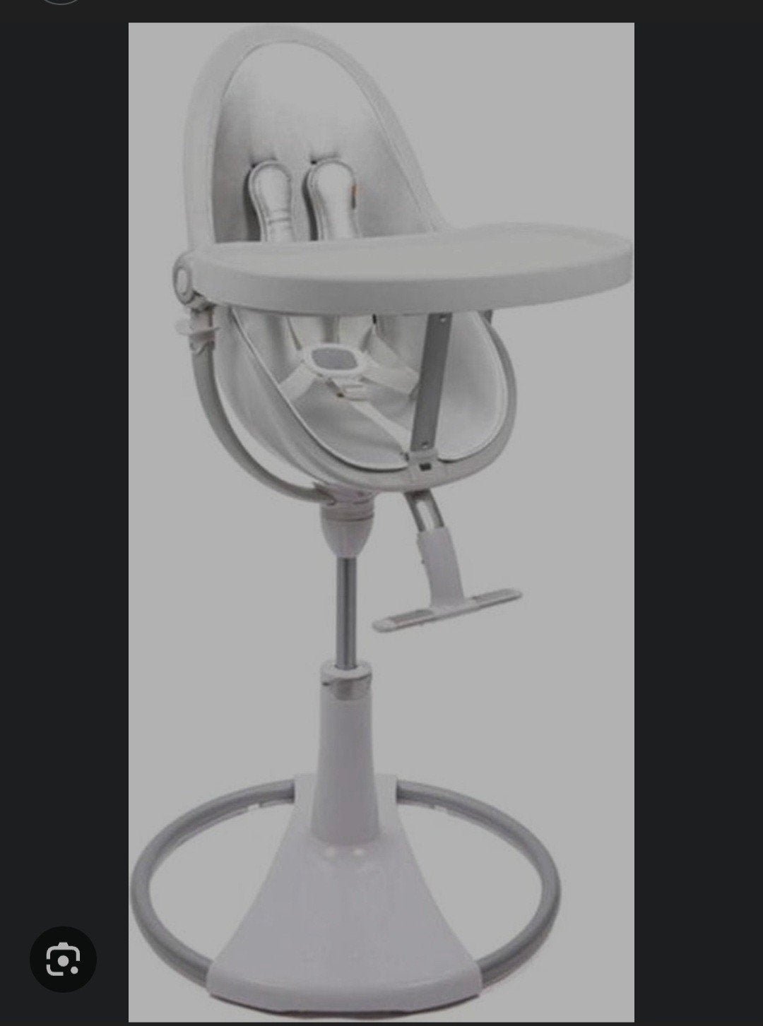 Bloom kinderstoel met zilveren bekleding, Kinderen en Baby's, Kinderstoelen, Ophalen, Gebruikt, Meegroeistoel