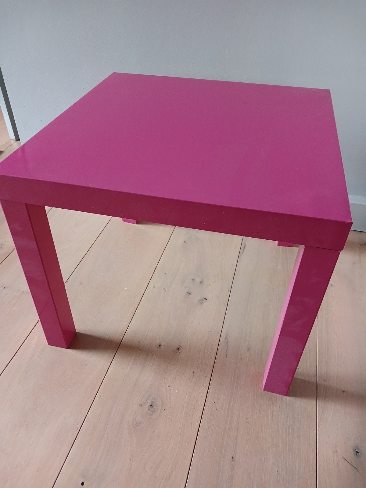 Roze bijzettafel - IKEA LACK, Ophalen, Gebruikt, 50 tot 100 cm, Vierkant