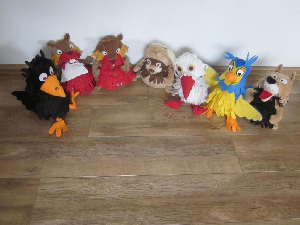Interimage 7 x Fabeltjeskrant handpoppen poppenkastpoppen, Overige merken, Overige karakters, Konijn, Ophalen of Verzenden