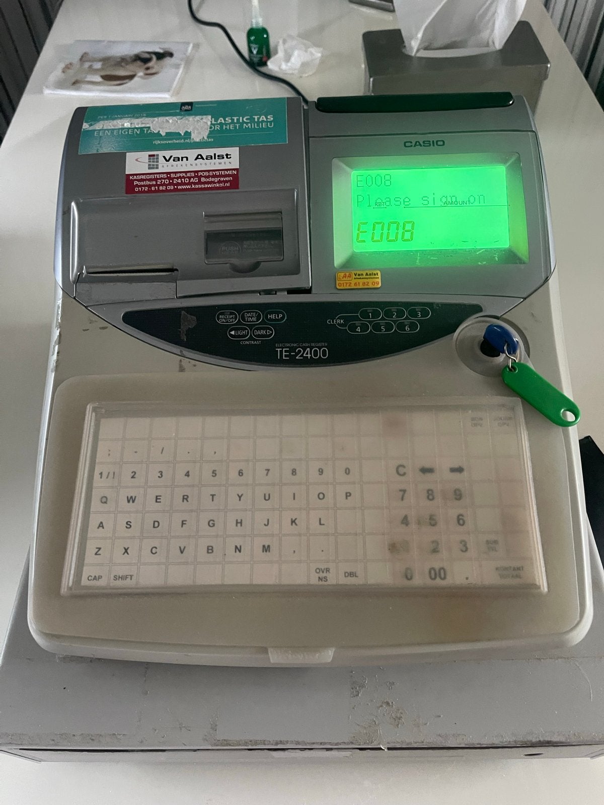 Casio TE-2400 Elektronische Kassa - Gebruikt, Verzamelen, Ophalen