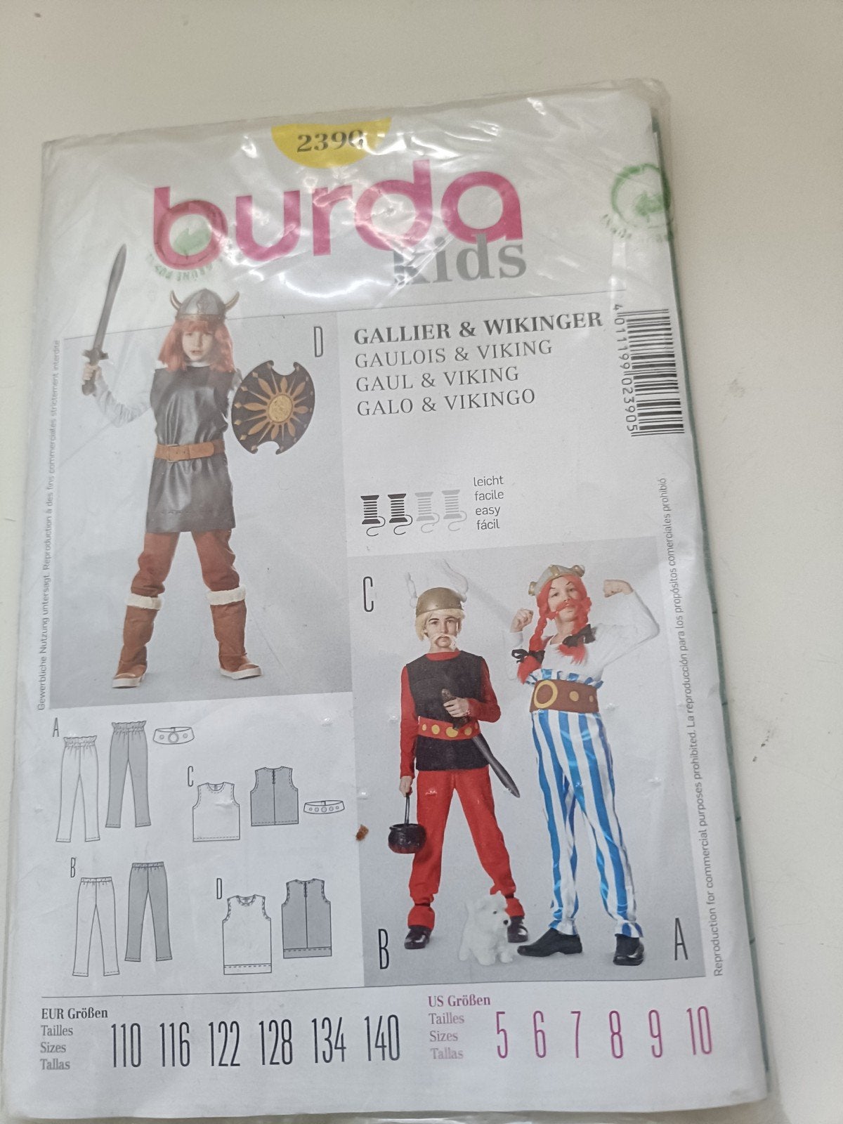 Burda Kids Patroon - Galliër & Viking Kostuums, Overige typen, Kind, Nieuw, Burda