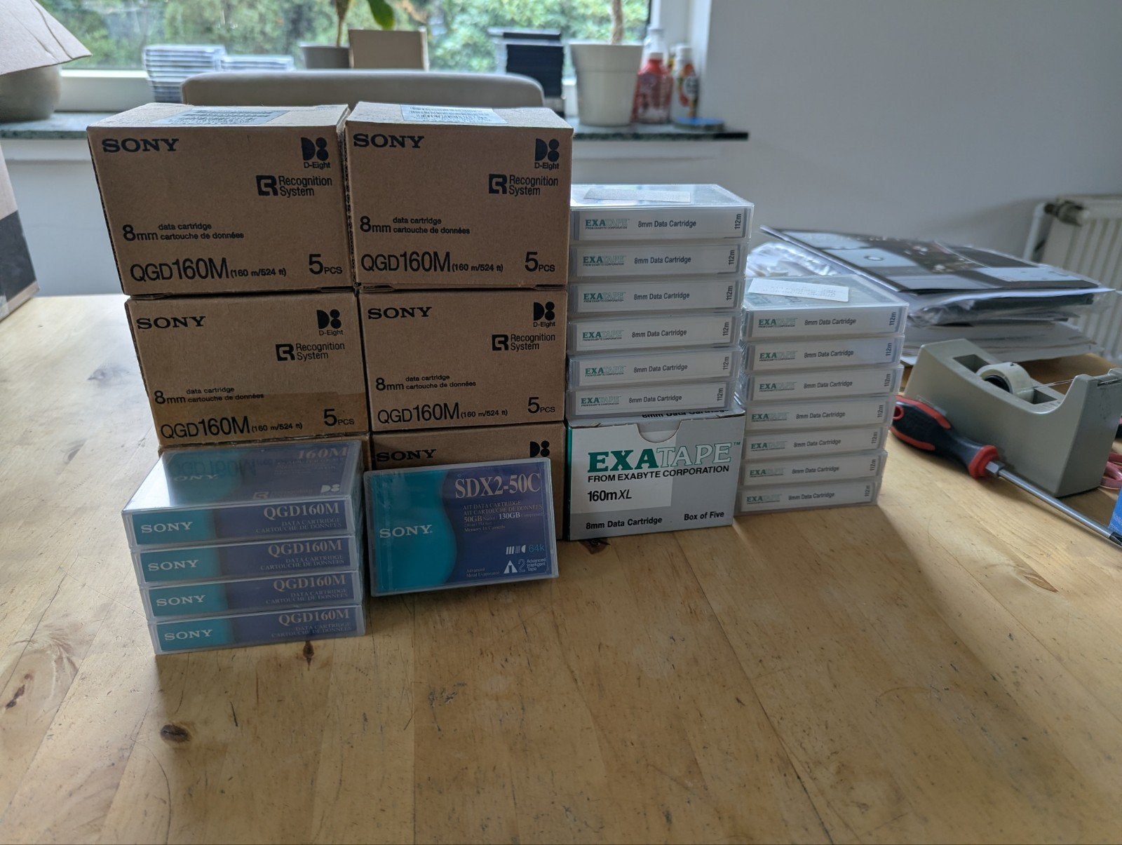 Partij data backup cartridges (53x) - Nieuw in seal, Ophalen of Verzenden, Nieuw, 8mm, Sony, Exabyte