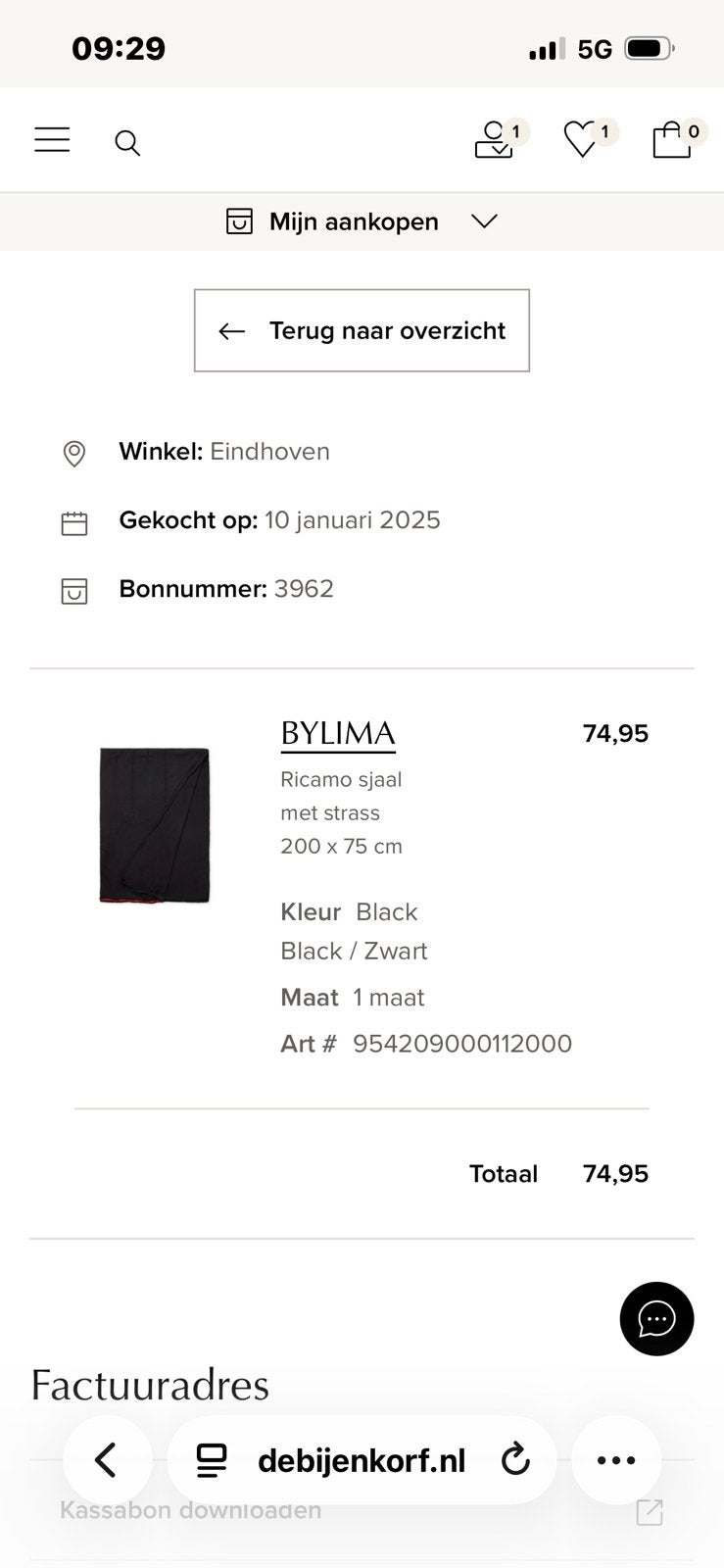 Bylima hoofddoek, Ophalen of Verzenden, Zo goed als nieuw, Sjaal