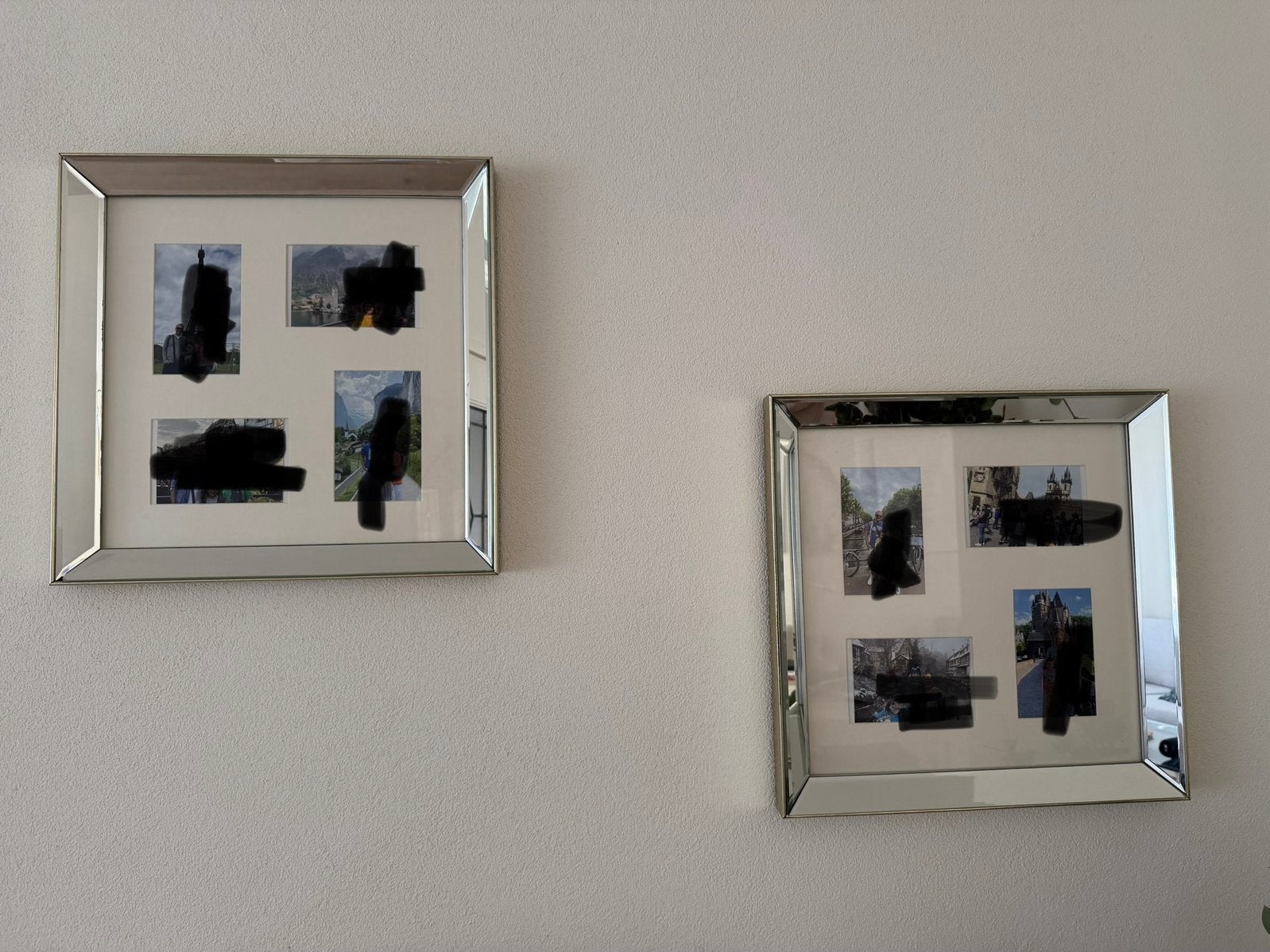 2 luxe fotolijsten met spiegelrand – 45 cm, Ophalen of Verzenden, Zo goed als nieuw