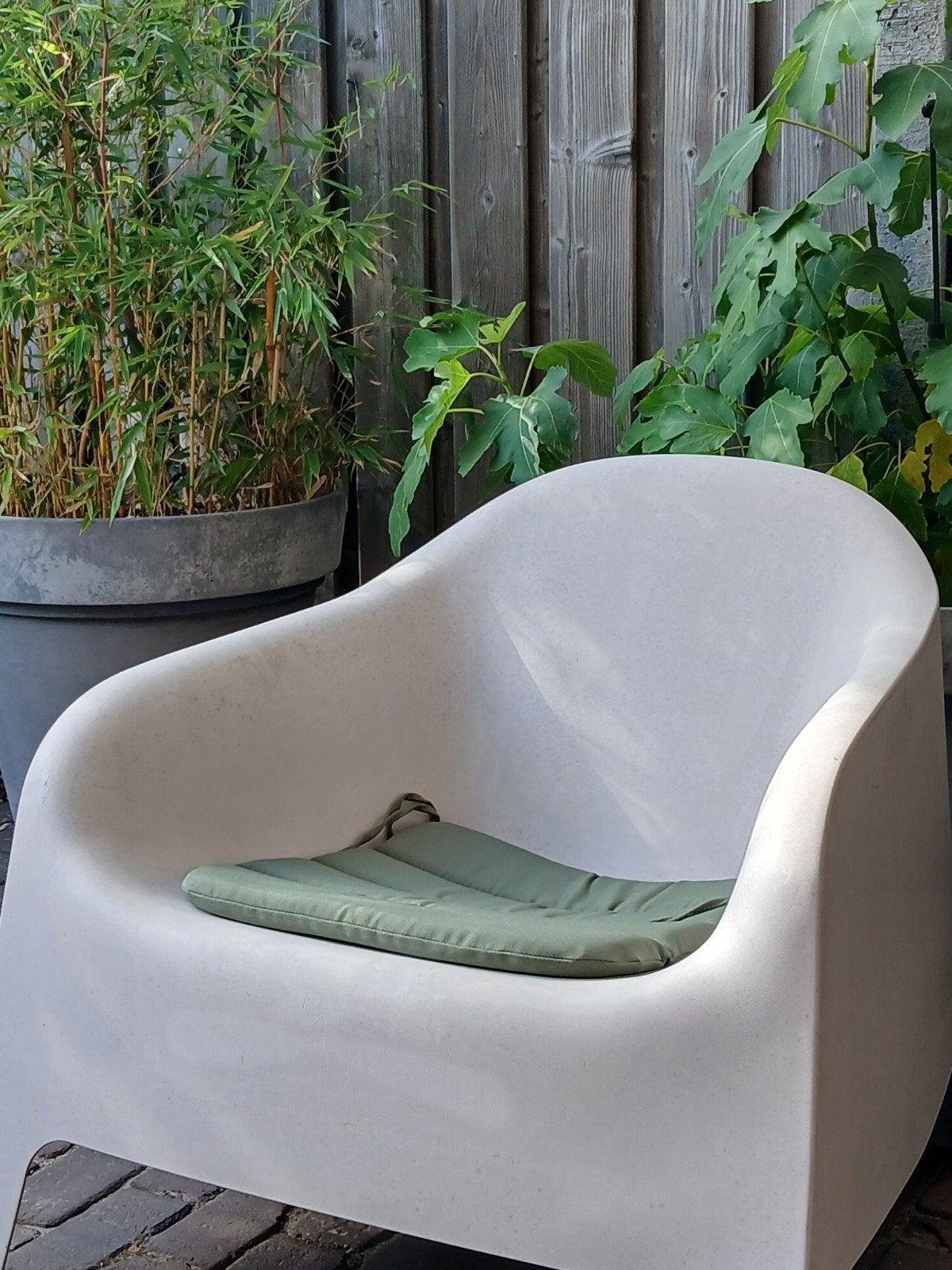 kunstof kuipstoel beige, Tuin en Terras, Ophalen, Gebruikt, Kunststof