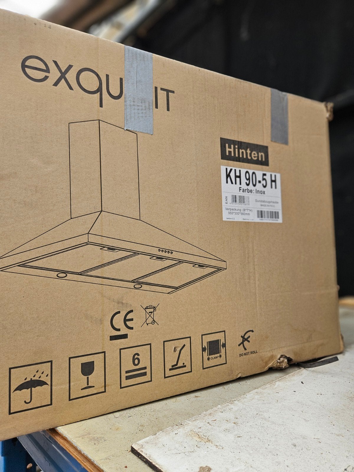 Exquisit KH 90-5 H Afzuigkap - Inox, Ophalen, Nieuw, Vrijstaand, Wandschouwkap