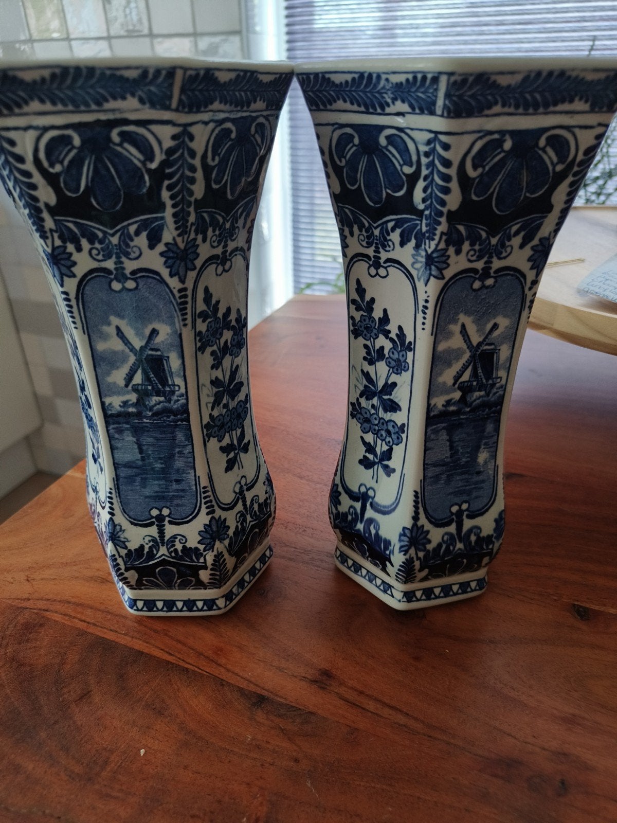 Prachtige Set van 2 Vintage Delfts Blauwe Vazen - Royal Sphi, Ophalen of Verzenden