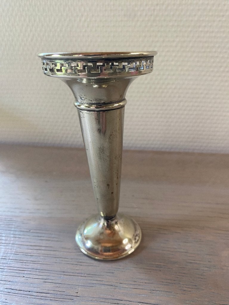 Antiek Engels Verzilverd Art Deco Bloemenvaasje (EPNS), Ophalen of Verzenden