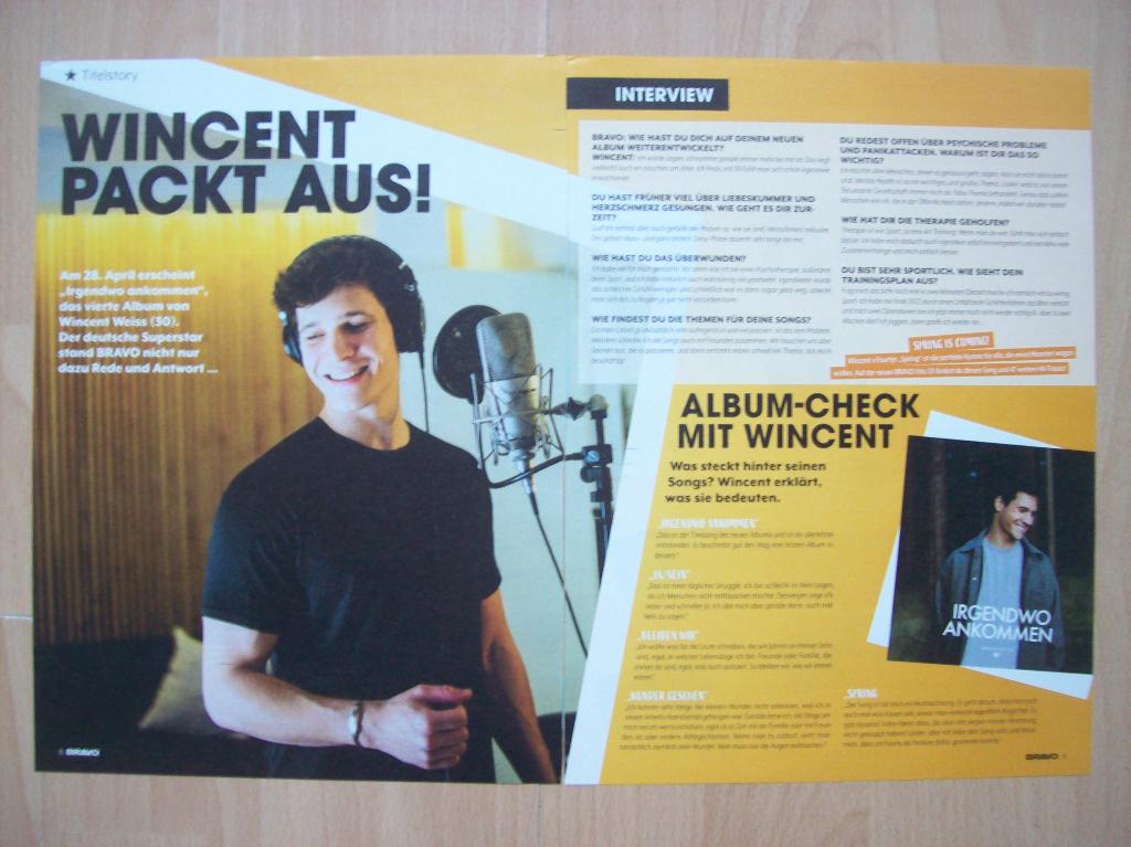Artikel over Wincent Weiss uit Duits tijdschrift Bravo 2x A4, Ophalen of Verzenden, Nieuw, Boek, Tijdschrift of Artikel