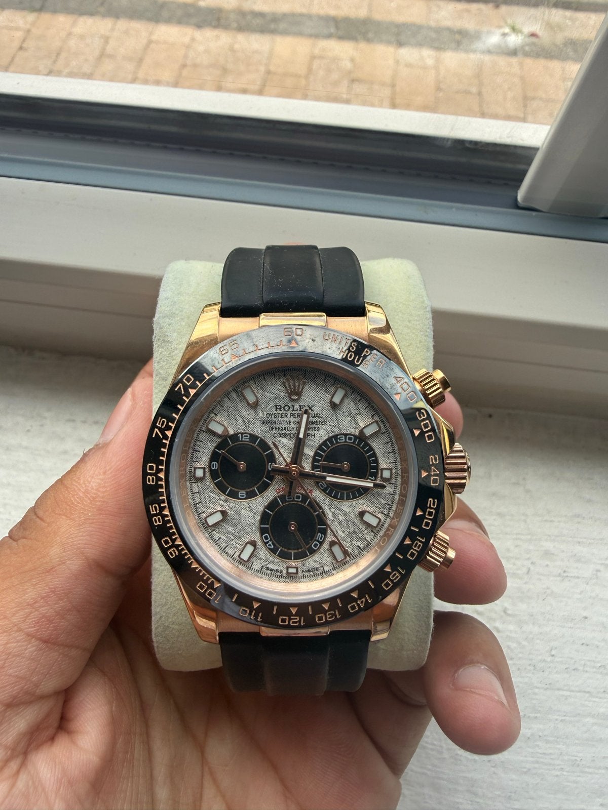 Rolex Daytona Oysterflex Roségoud, Rolex, Polshorloge, Kunststof, Ophalen of Verzenden