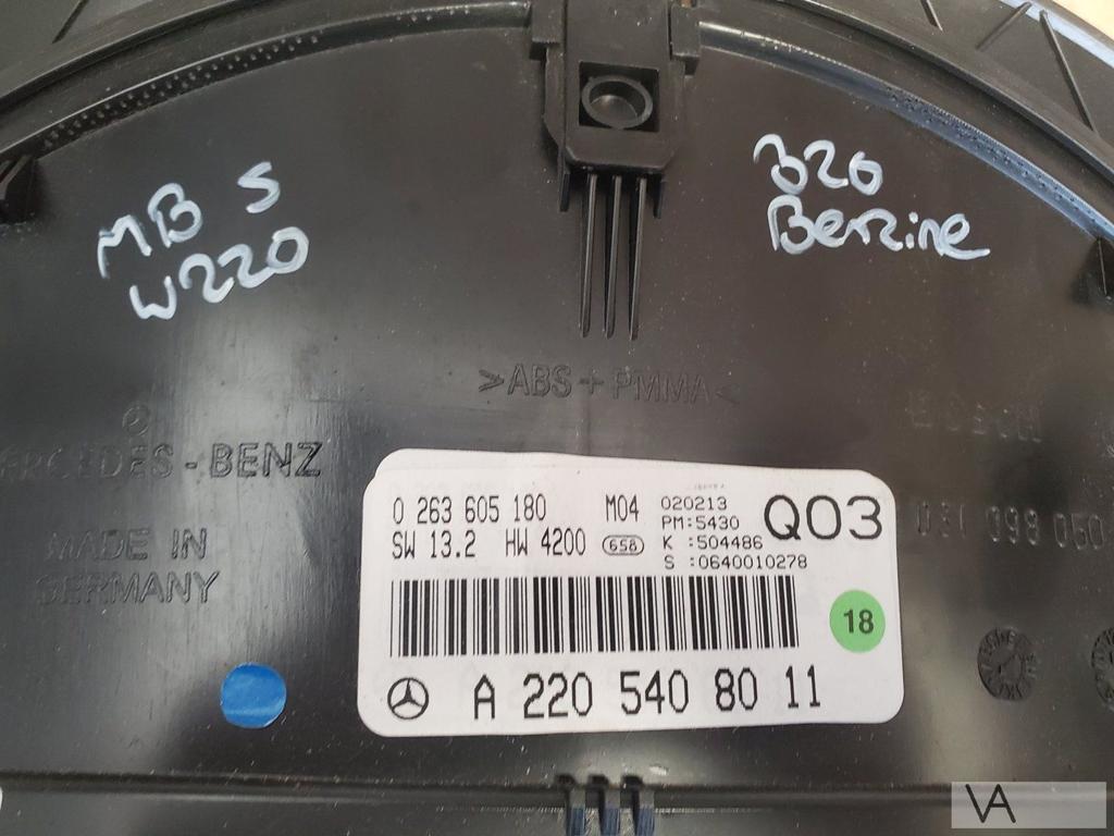 Mercedes S klasse W220 1998 -2005 tellerklok cockpit benzine, Gebruikt, -, Ophalen of Verzenden, -