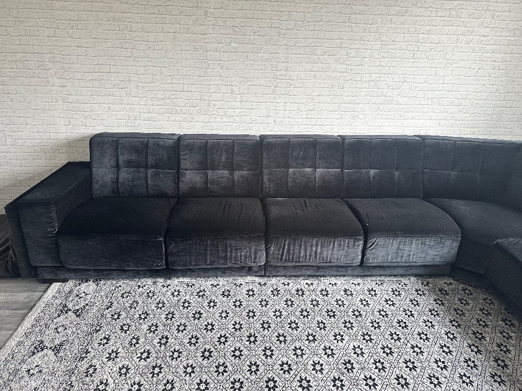 Grote hoekbank van stof - comfortabel en stijlvol, Ophalen, Modern, Comfortabel, Gebruikt, Hoekbank
