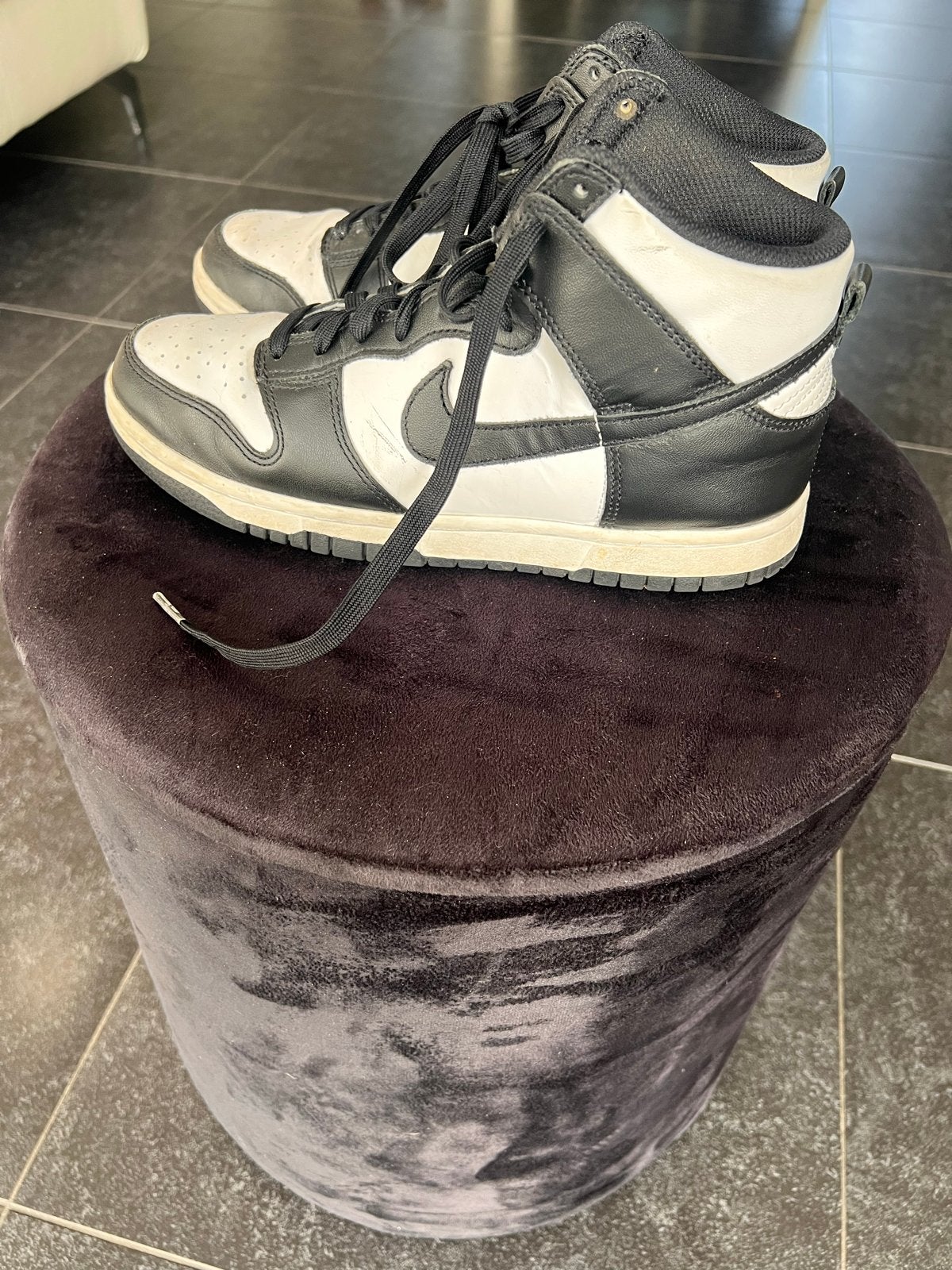 Nike Dunk High Zwart Wit - Maat 41, Ophalen of Verzenden, Gedragen, Zwart, Sneakers of Gympen