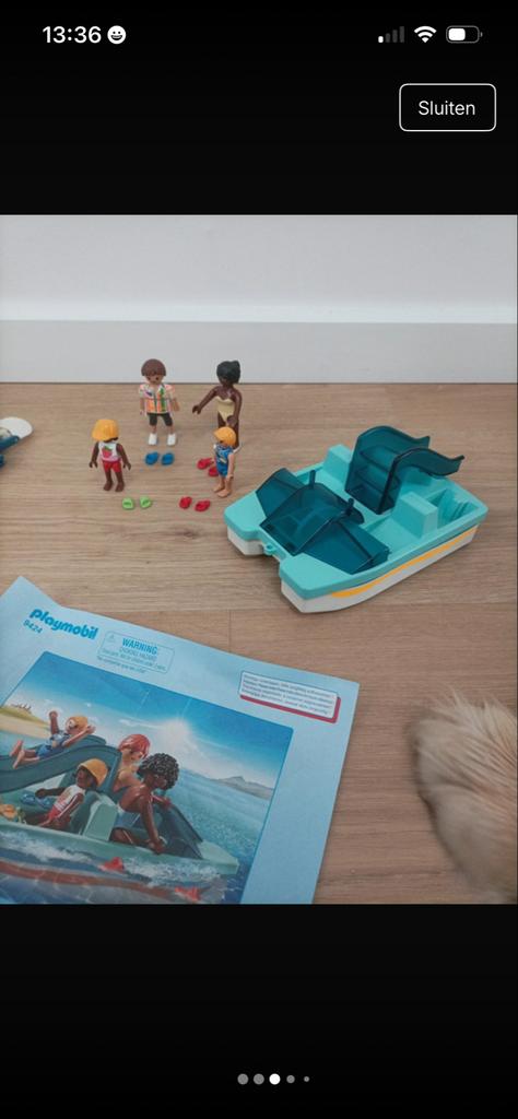 Playmobil 9424 Familie met waterfiets en glijbaan, Ophalen of Verzenden, Gebruikt, Complete set