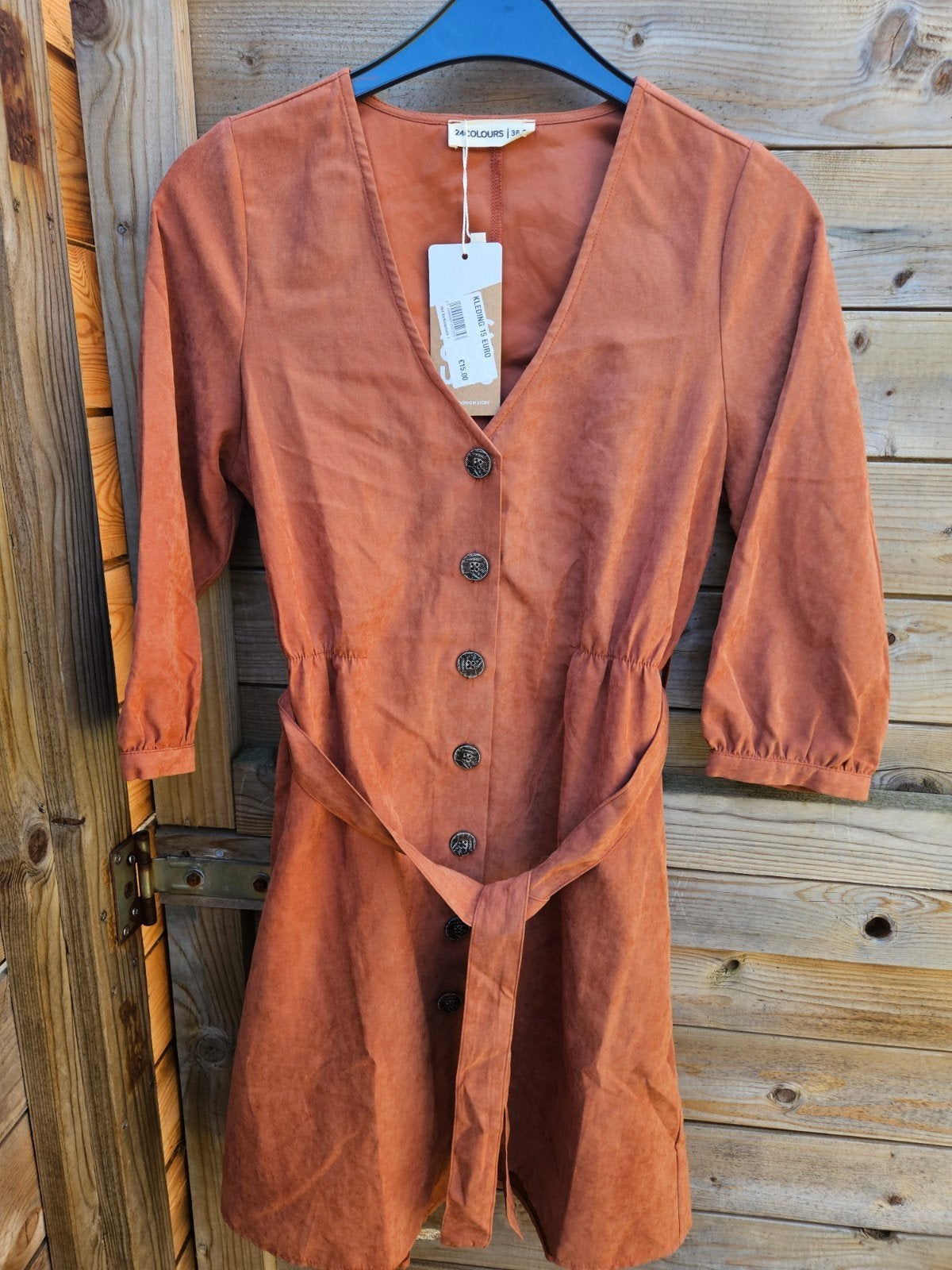 Roestbruine doorknoopjurk van 24COLOURS, maat 36 (S), Kleding | Dames, Bruin, Nieuw, Ophalen of Verzenden, Maat 36 (S)