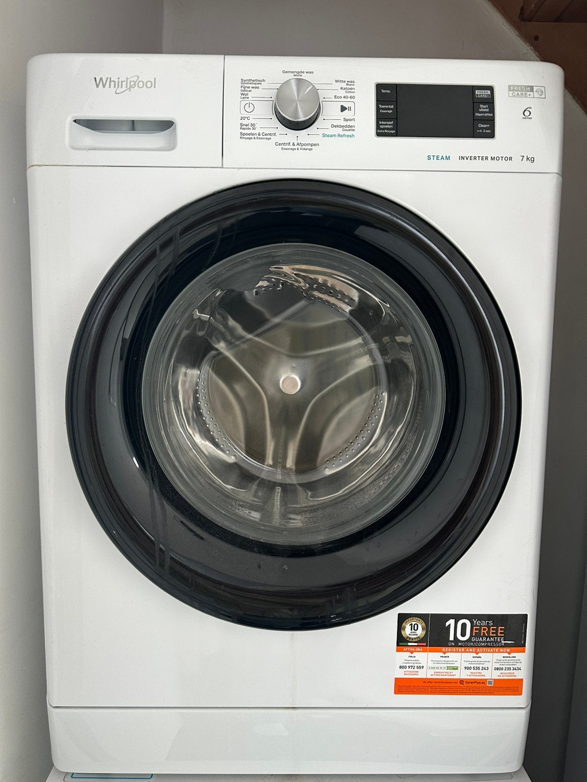 Whirlpool wasmachine, Ophalen, Zo goed als nieuw, 85 tot 90 cm, 1200 tot 1600 toeren