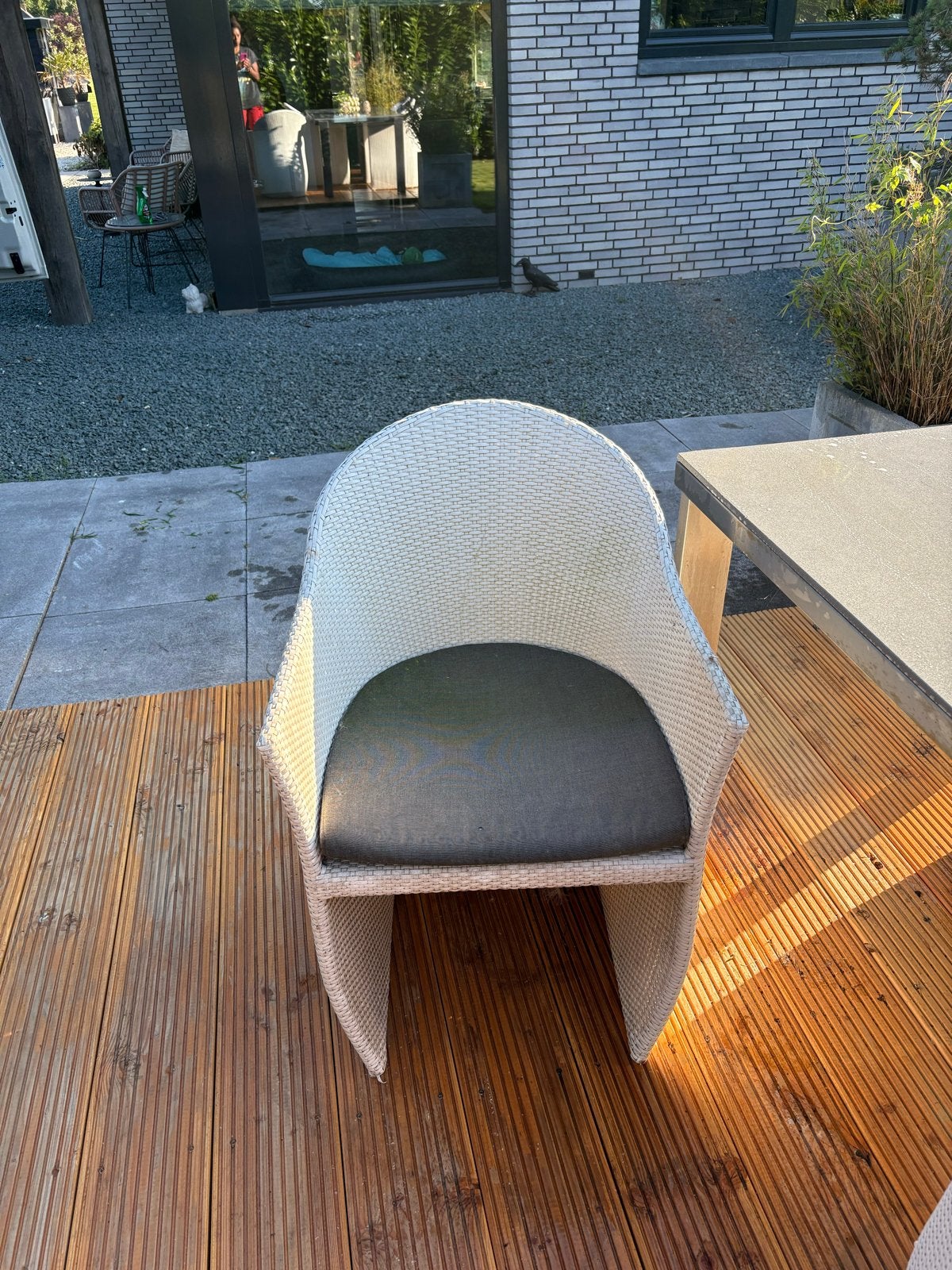 Bert Plantagie Eettafel met marmeren blad en 6 stoelen, Huis en Inrichting, Tafels | Eettafels, Ophalen, Overige materialen, Gebruikt