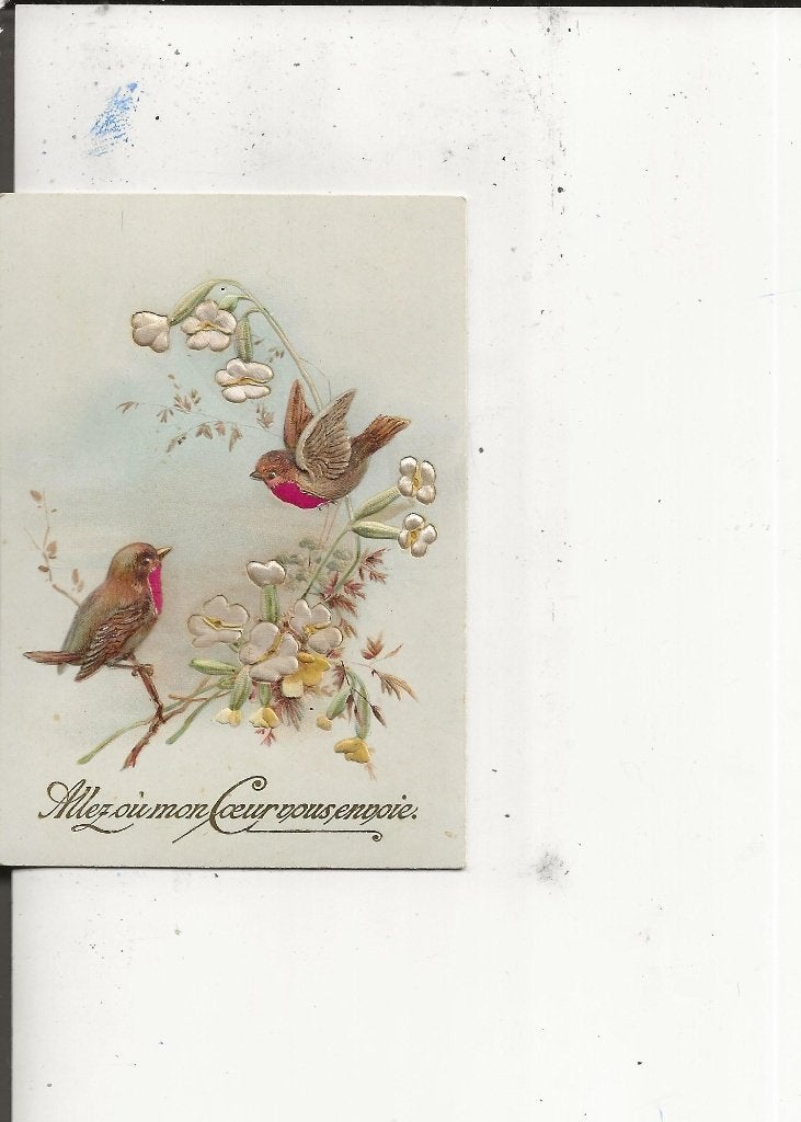 Souvenir de sincere affection Roodborstjes, Ophalen of Verzenden, Voor 1920, Ongelopen, Overige thema's