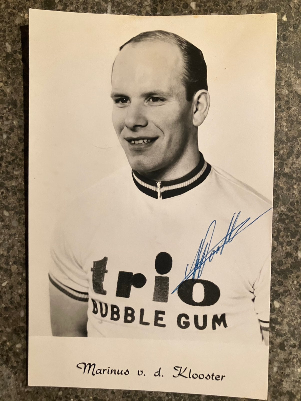Marinus van de Klooster - Trio bubble gum - kaart wielrennen, Ophalen of Verzenden, Gebruikt, Overige sporten, Spelerskaart