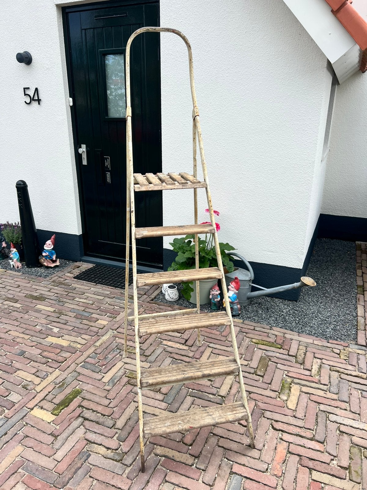 Oud antiek keukentrapje - huishoud trap Vintage decoratie, Doe-het-zelf en Verbouw, Ladders en Trappen, Ophalen, Gebruikt, Trap