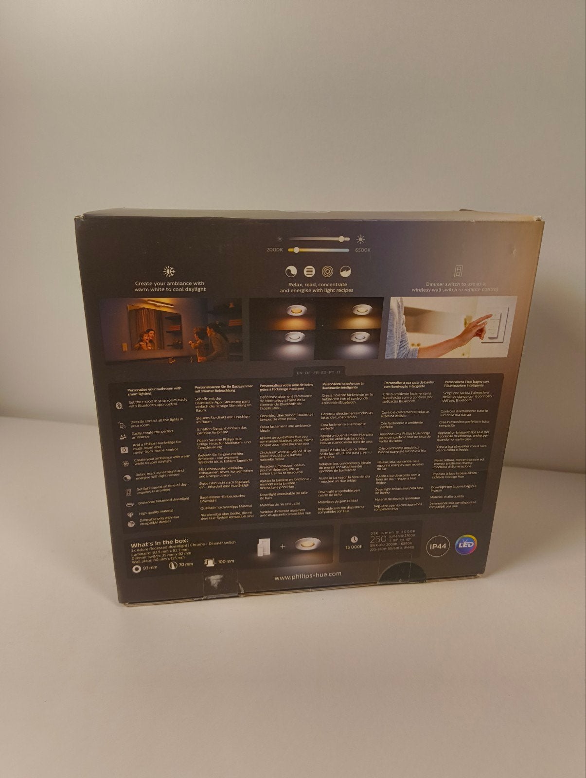 Philips Hue Adore Opbouwspot - Smart Verlichting Badkamer, Metaal, Wit, Philips Lighting, Nieuw