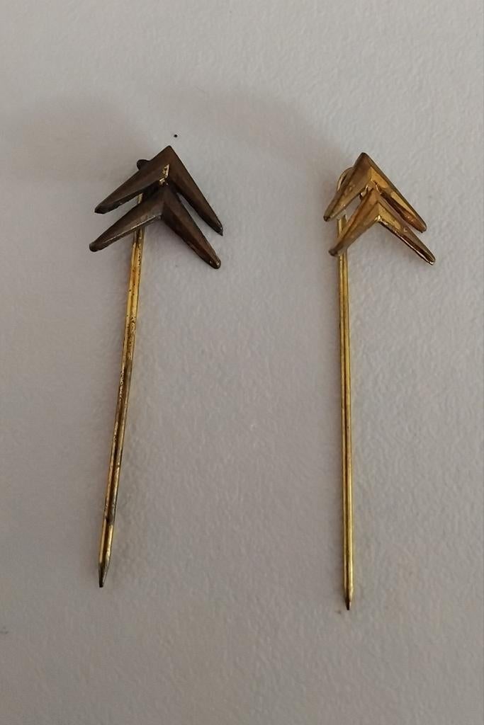 Vintage Citroën Chevrons speldjes (Set van 2), Ophalen of Verzenden, Gebruikt, Merk, Speldje of Pin
