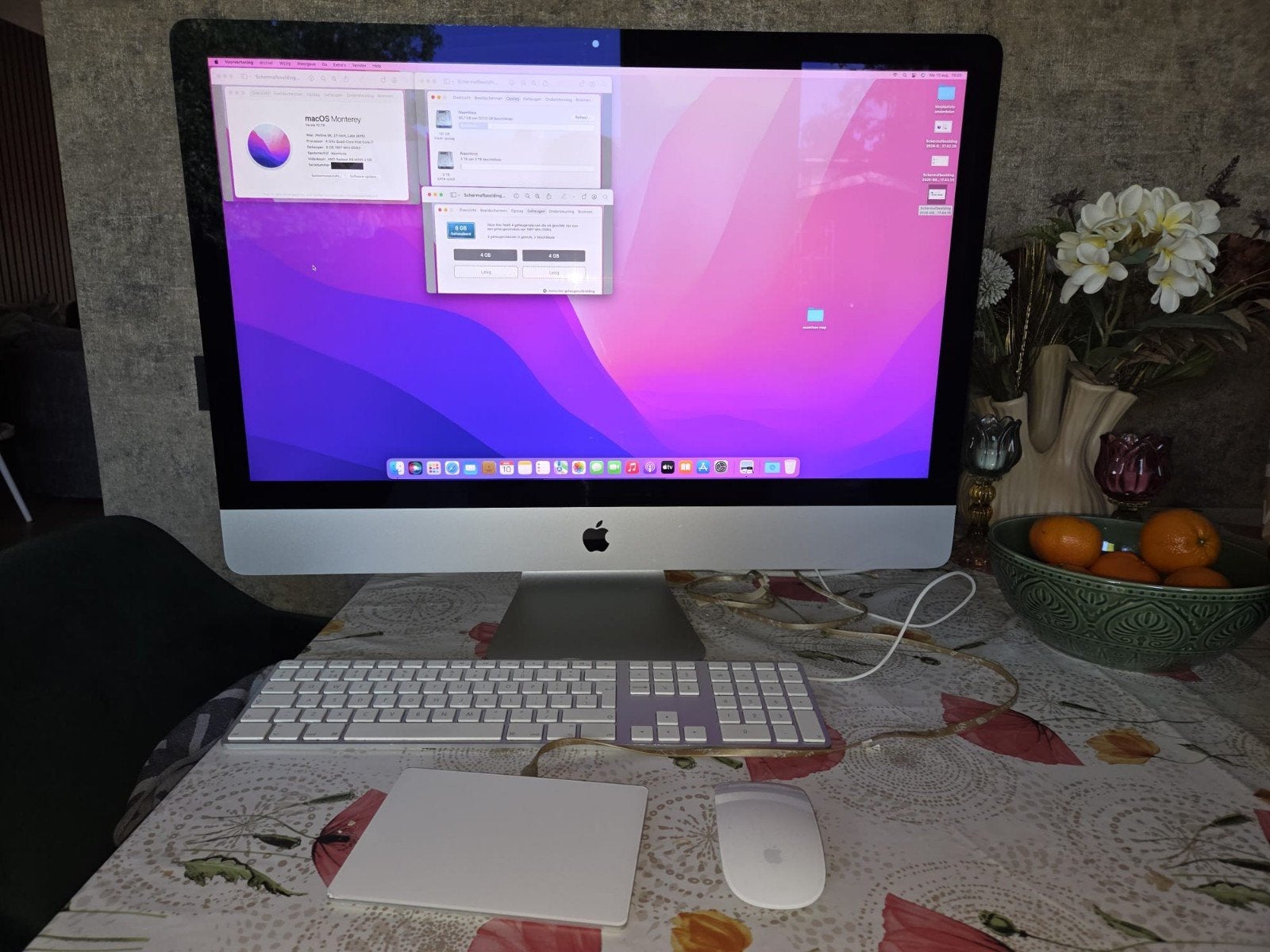 iMac i7 27 inch 5K Retina, Late 2015, Computers en Software, Apple Desktops, Ophalen, HDD en SSD, 8 GB, IMac