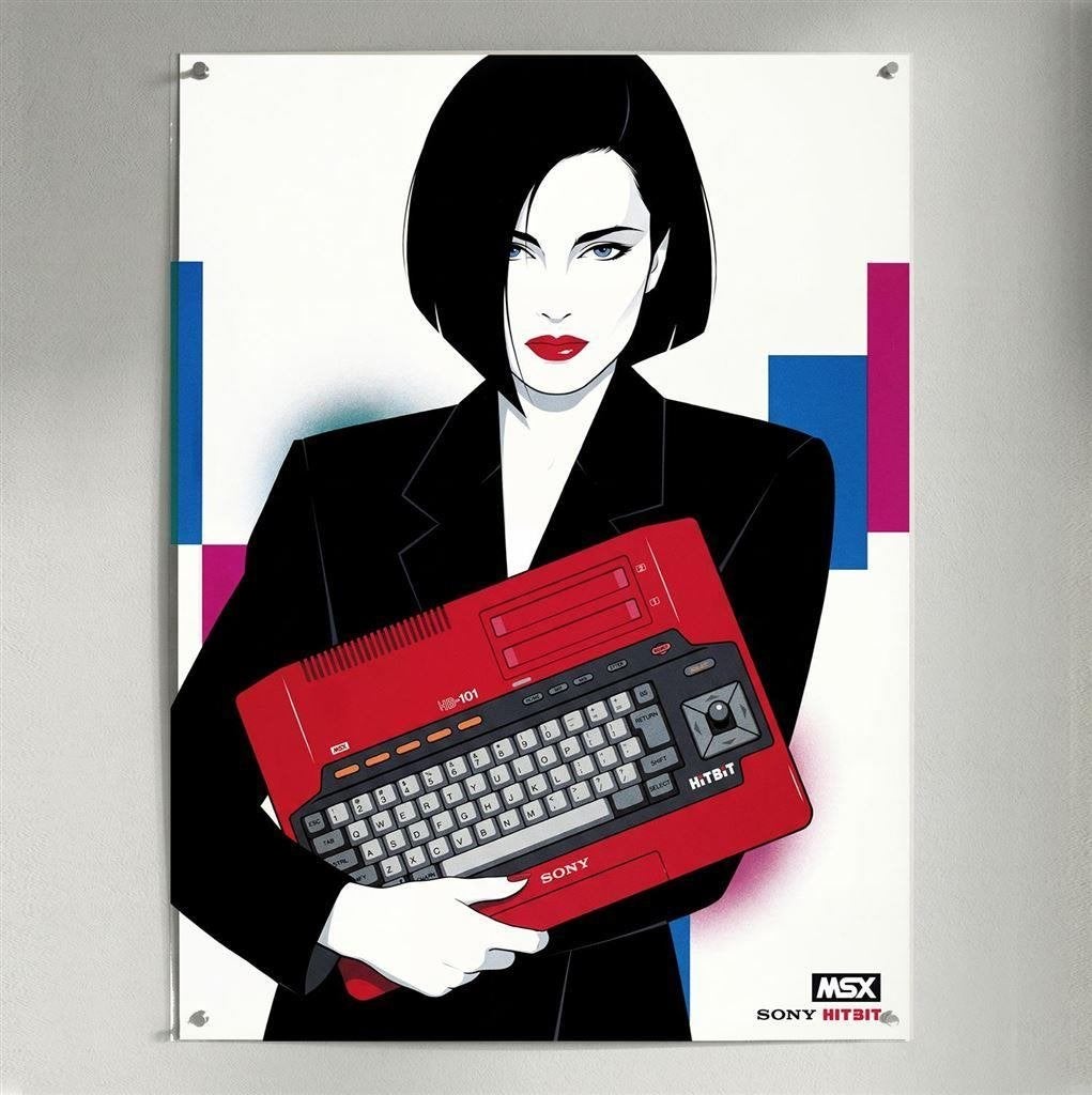 SONY HITBIT MSX Retro 80s Computer Poster, 1 speler, Verzenden, Nieuw, Vanaf 3 jaar