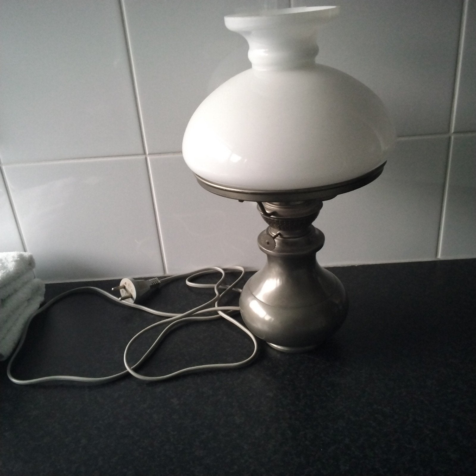 Gave tinnen olielamp, Ophalen of Verzenden, Olielamp