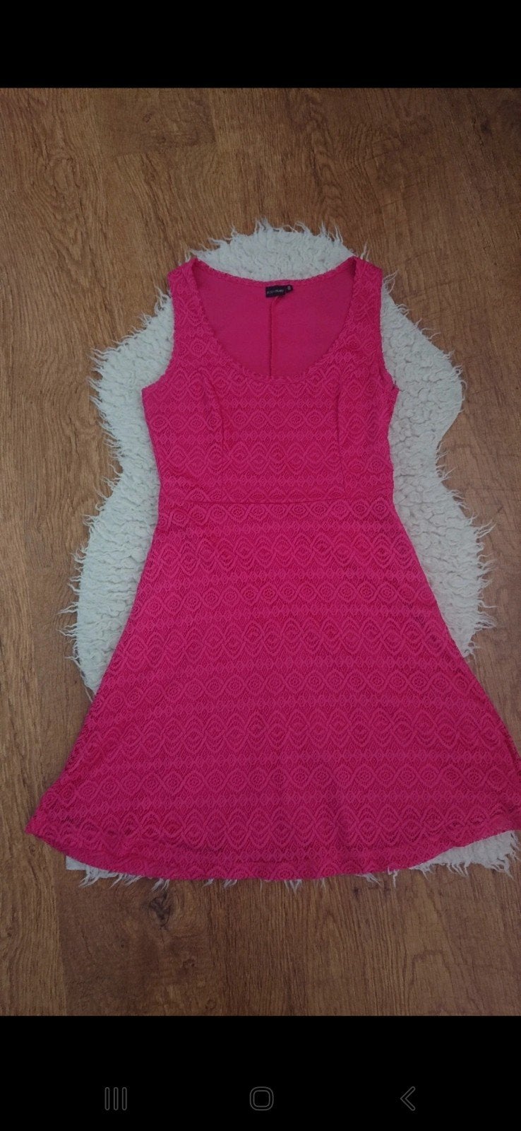 Fuchsia kanten jurk maat 36/38, Ophalen, Zo goed als nieuw, Roze, Maat 36 (S)
