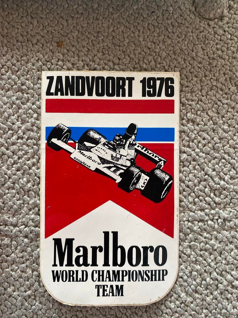 Sticker Zandvoort Marlboro 1976 Retro F1 Formule 1, Verzamelen, Ophalen of Verzenden, Gebruikt, Sport