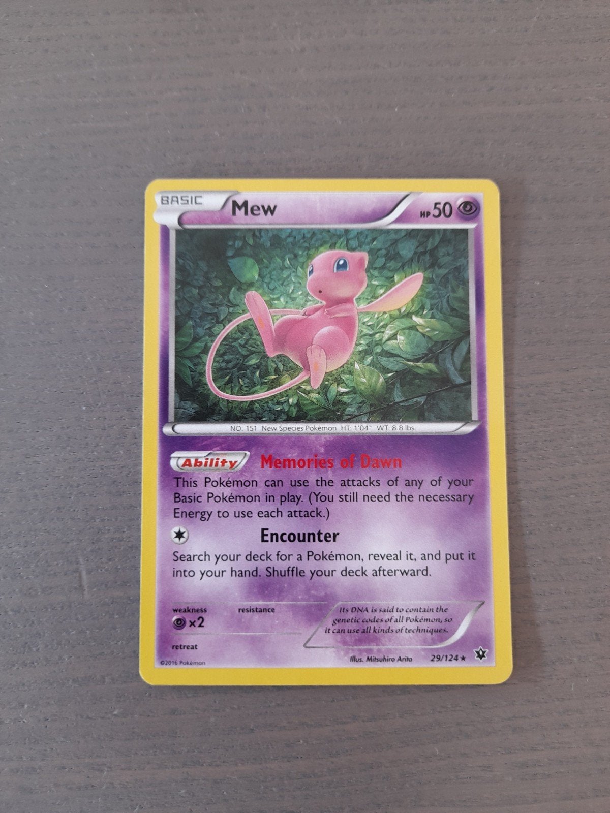 Fates collide 29/124 mew holo, Ophalen of Verzenden, Zo goed als nieuw, Losse kaart, Foil
