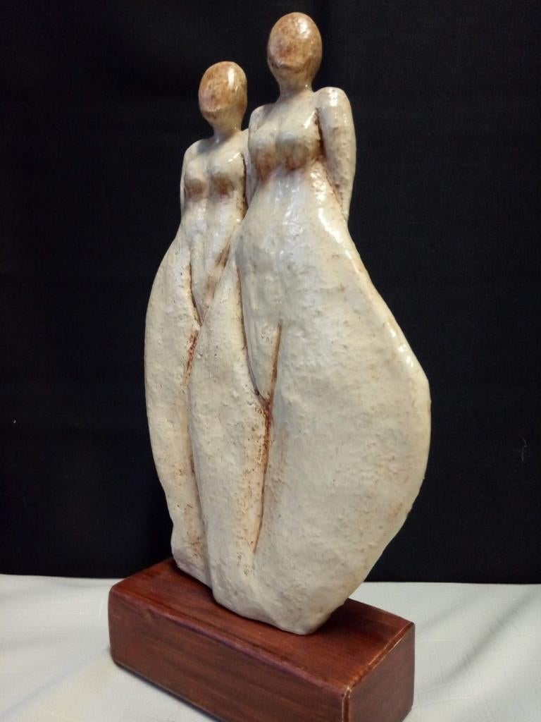 2 DAMES, beeld, keramiek, Verzamelen, Beelden en Beeldjes, Nieuw, Fantasy, Ophalen