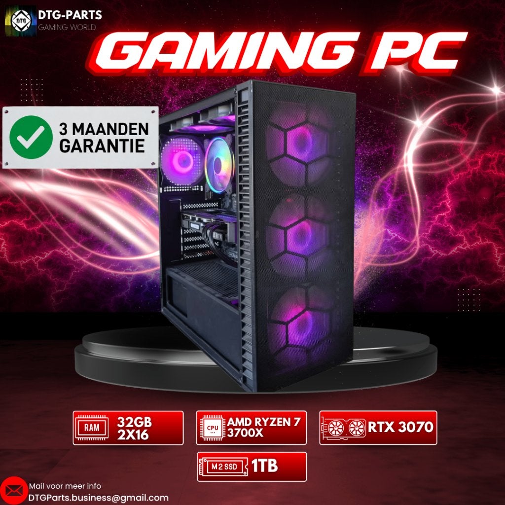 Gaming PC // RTX 3070 & AMD Ryzen 7 3700X, Ophalen, 7604 HM, 32 GB, DTGParts.Business@gmail.com