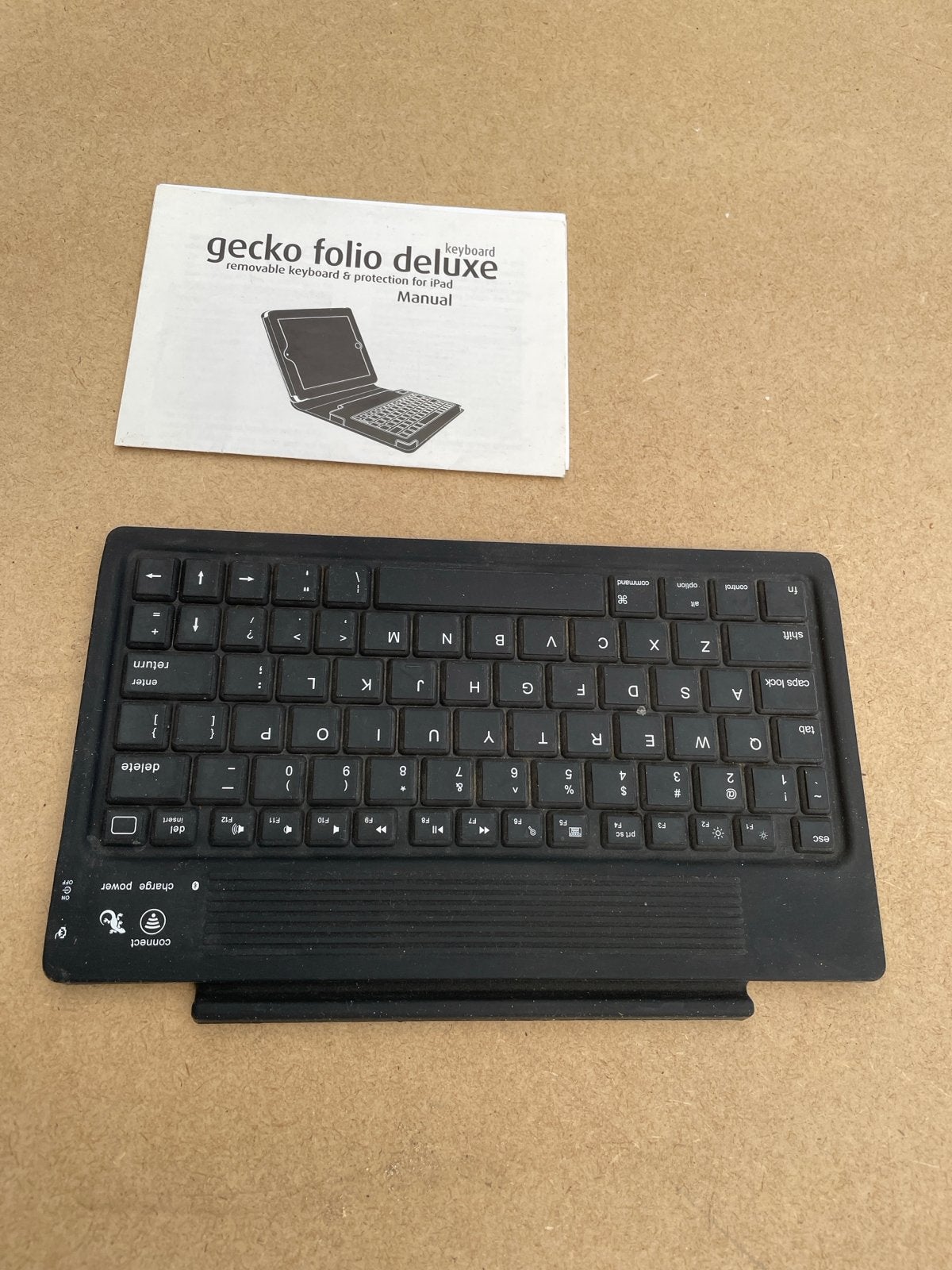 Gecko Folio Deluxe Keyboard voor iPad - QWERTY, Ophalen, Qwerty, Gebruikt, Draadloos