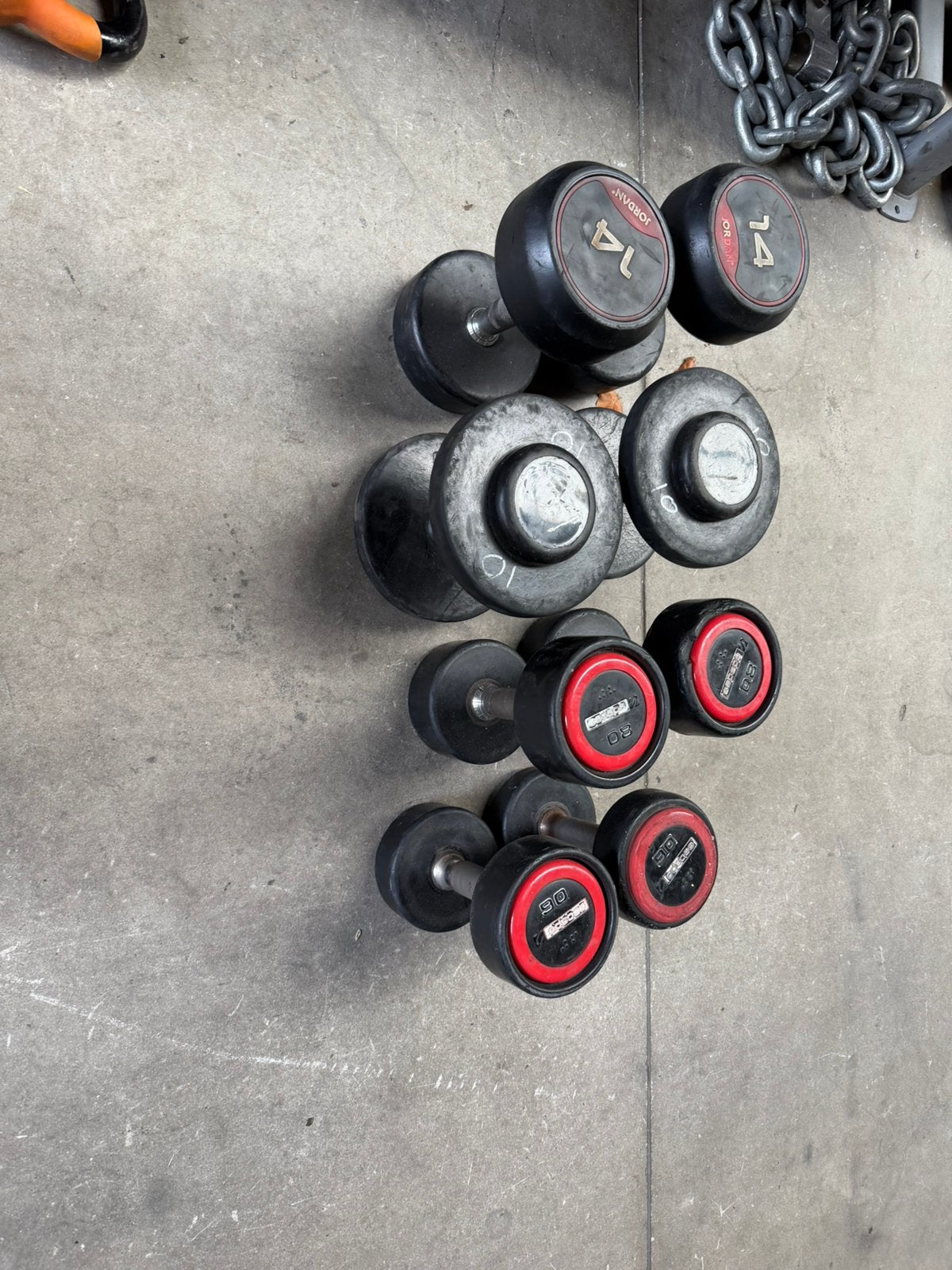 Dumbells 2x6kg ,2x8kg,2x10kg,2x14kg, Ophalen, Gebruikt, Dumbbell