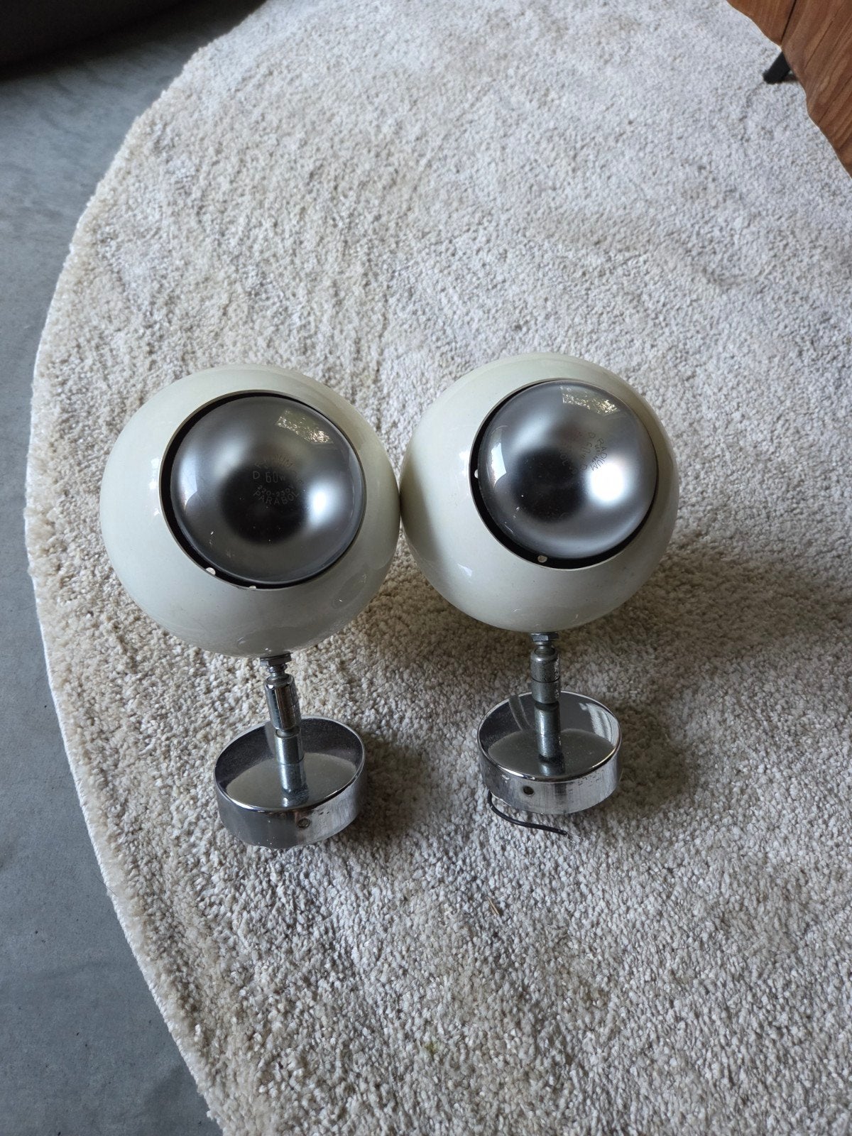 Vintage Te De Light Eyeball Lampen - Set van 2, Ophalen of Verzenden