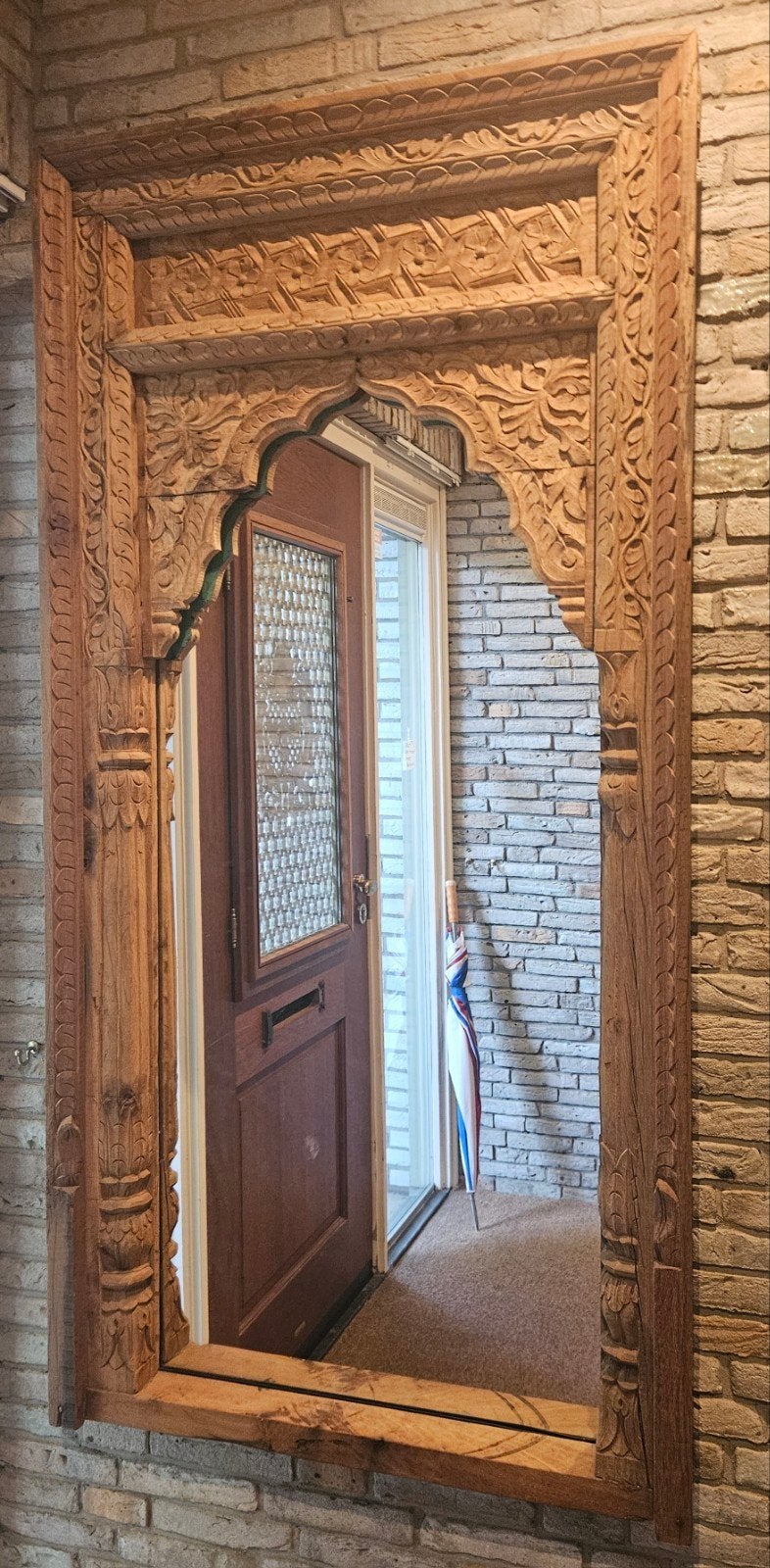 Handgemaakte Indoteak Spiegel - 160x80 cm, Ophalen of Verzenden