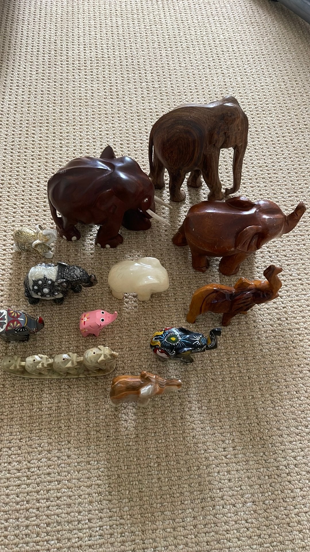 12 olifanten beeldjes, Verzamelen, Beelden en Beeldjes, Ophalen, Zo goed als nieuw, Dier