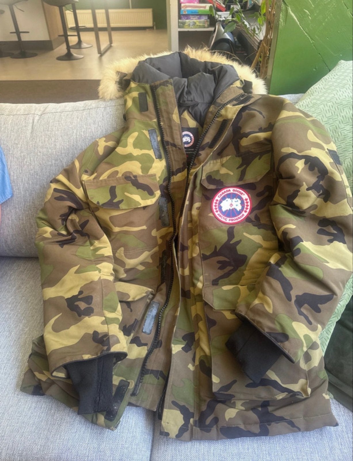 Canada Goose Expedition Parka Camo Maat S, Ophalen, Gedragen, Maat 36 (S), Groen