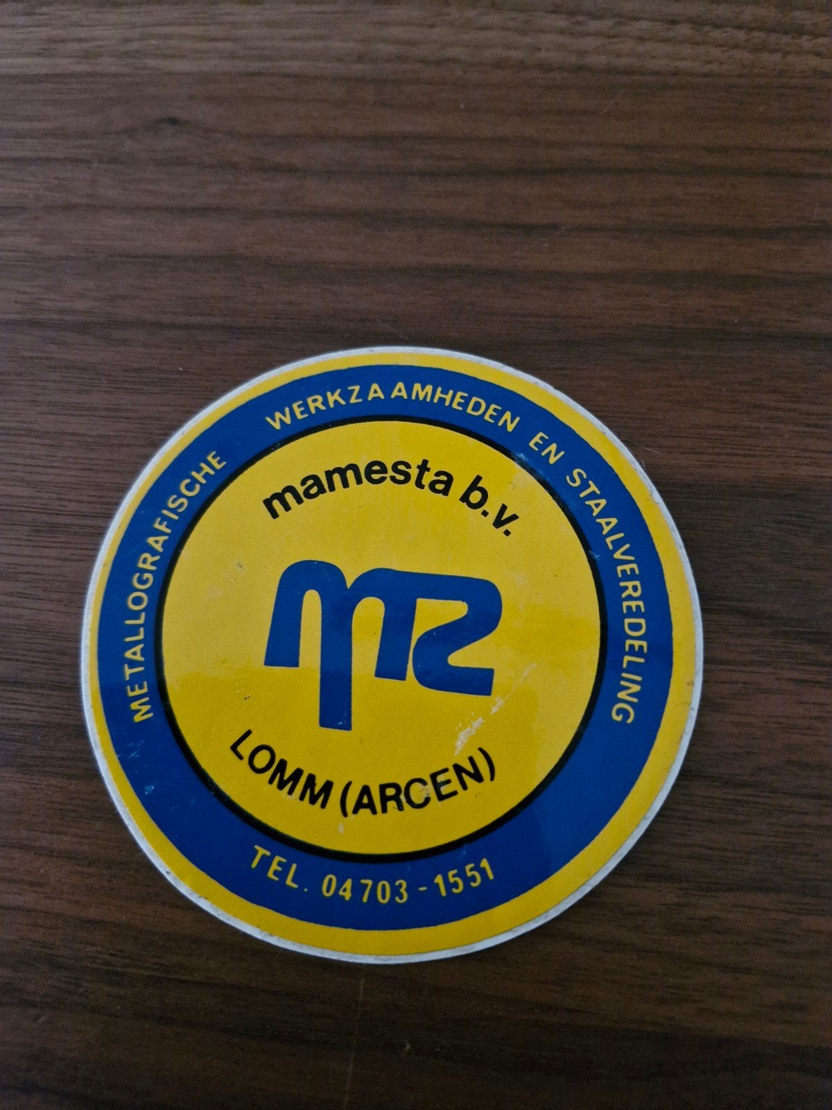 9181 Vintage Mamesta B.V. Lomm (Arcen) Sticker, Ophalen of Verzenden, Gebruikt, Bedrijf of Vereniging