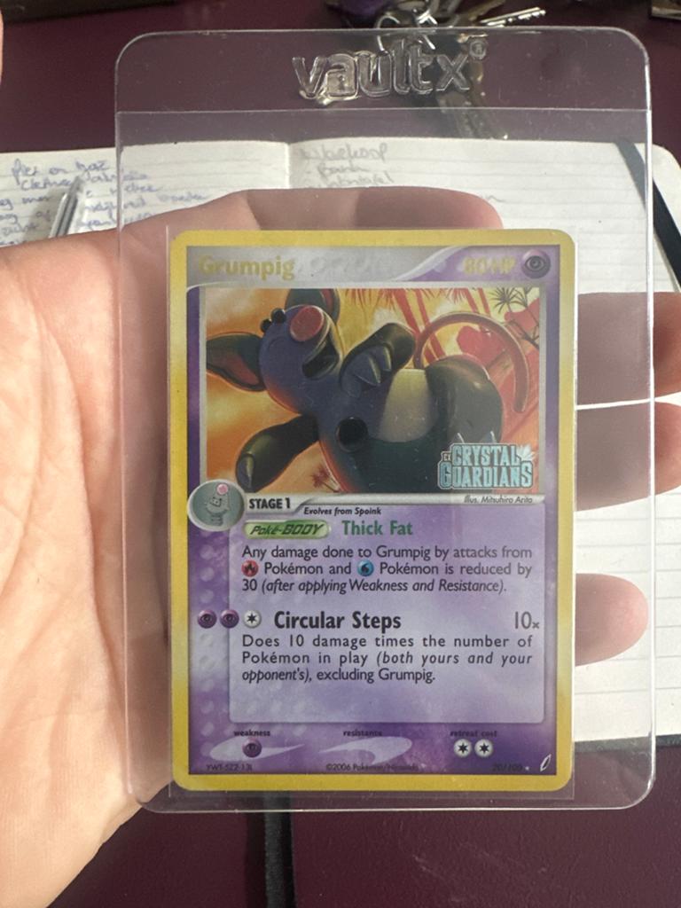 Grumpig Pokémon Kaart - Crystal Guardians - Zo goed als nieu, Ophalen of Verzenden, Zo goed als nieuw, Losse kaart