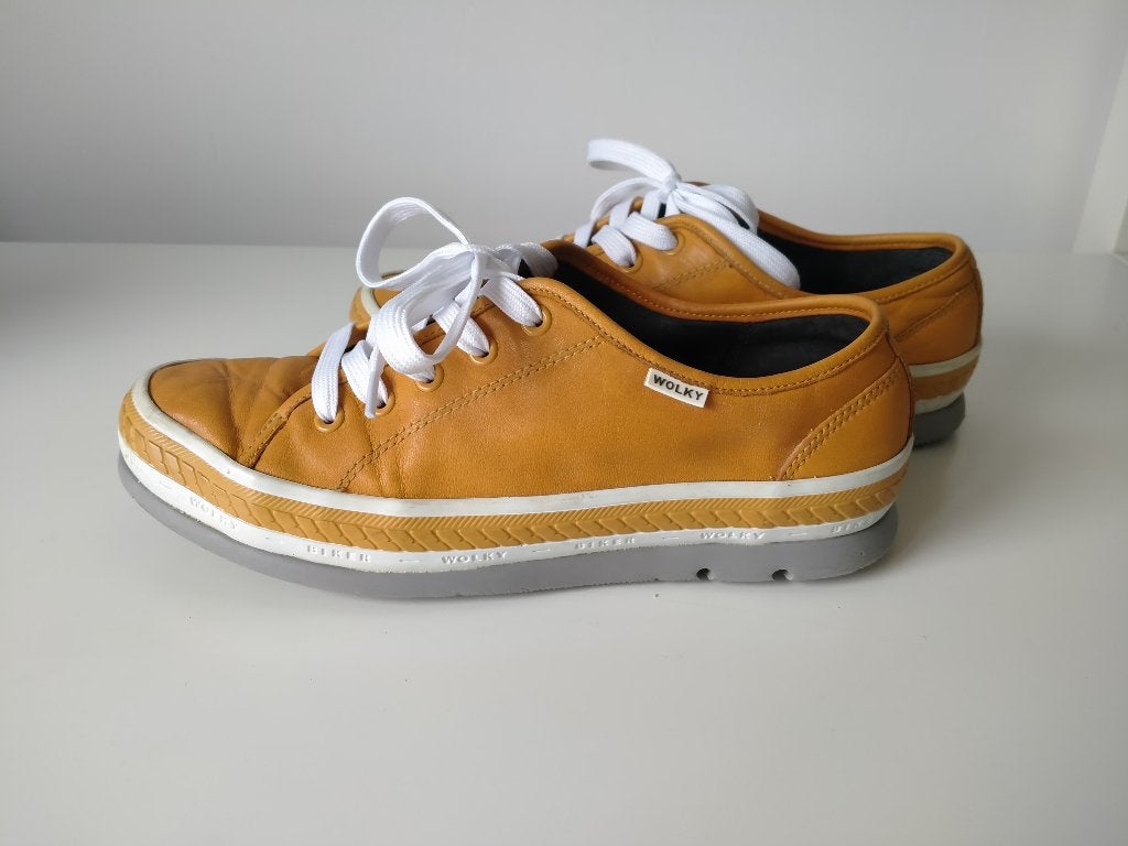 Okergele leren merk dames sneakers, maat 41, Kleding | Dames, Wolky, Geel, Ophalen of Verzenden, Sneakers of Gympen