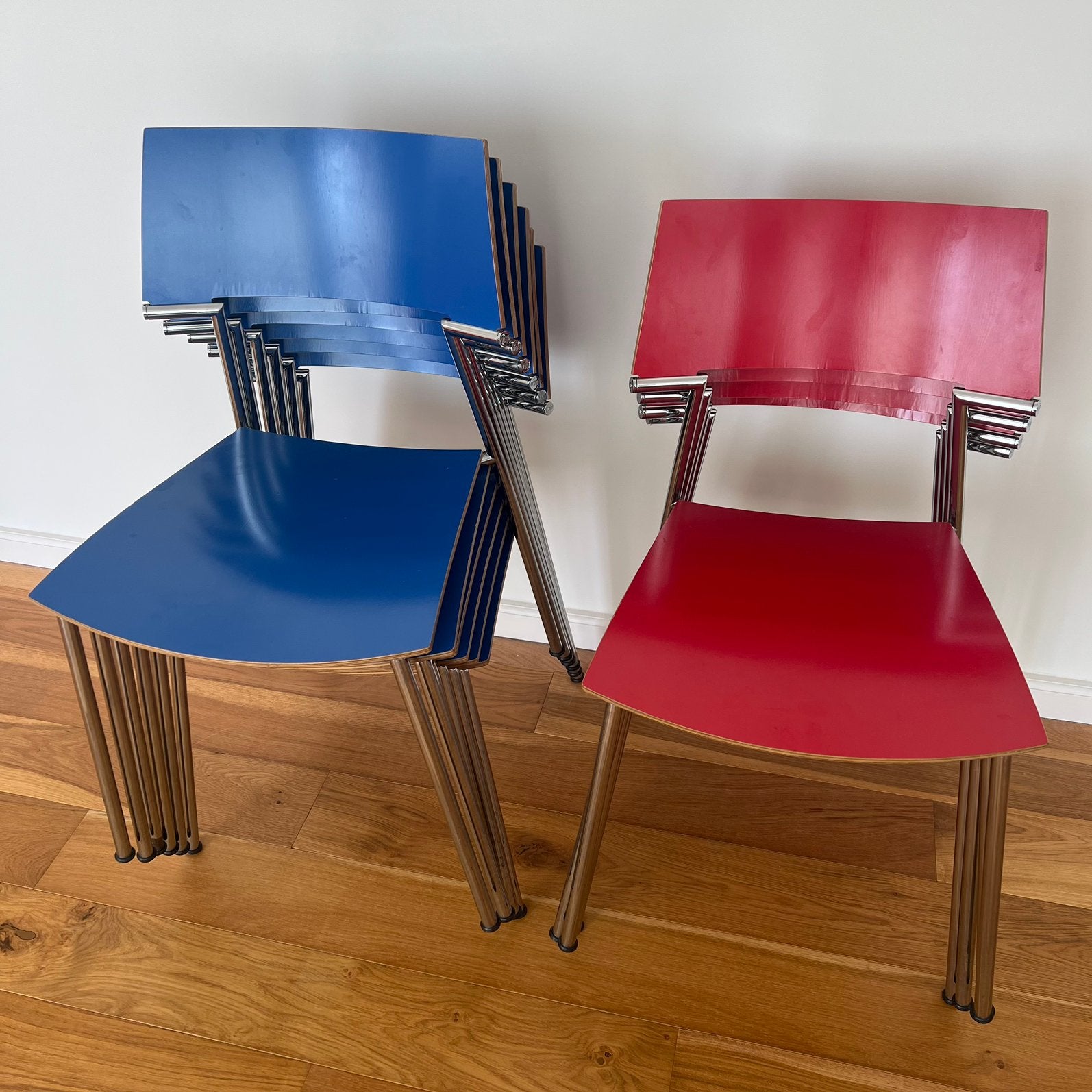 Vintage design stapelstoelen – Gijs van der Sluis Quasi, Ophalen, Gebruikt, Vijf, Zes of meer stoelen, Hout